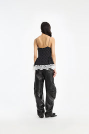 LEATHER CARGO PANTS