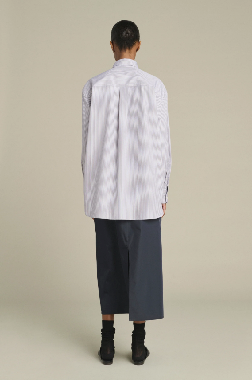 Carlotta Oversized Shirt Blue/Beige