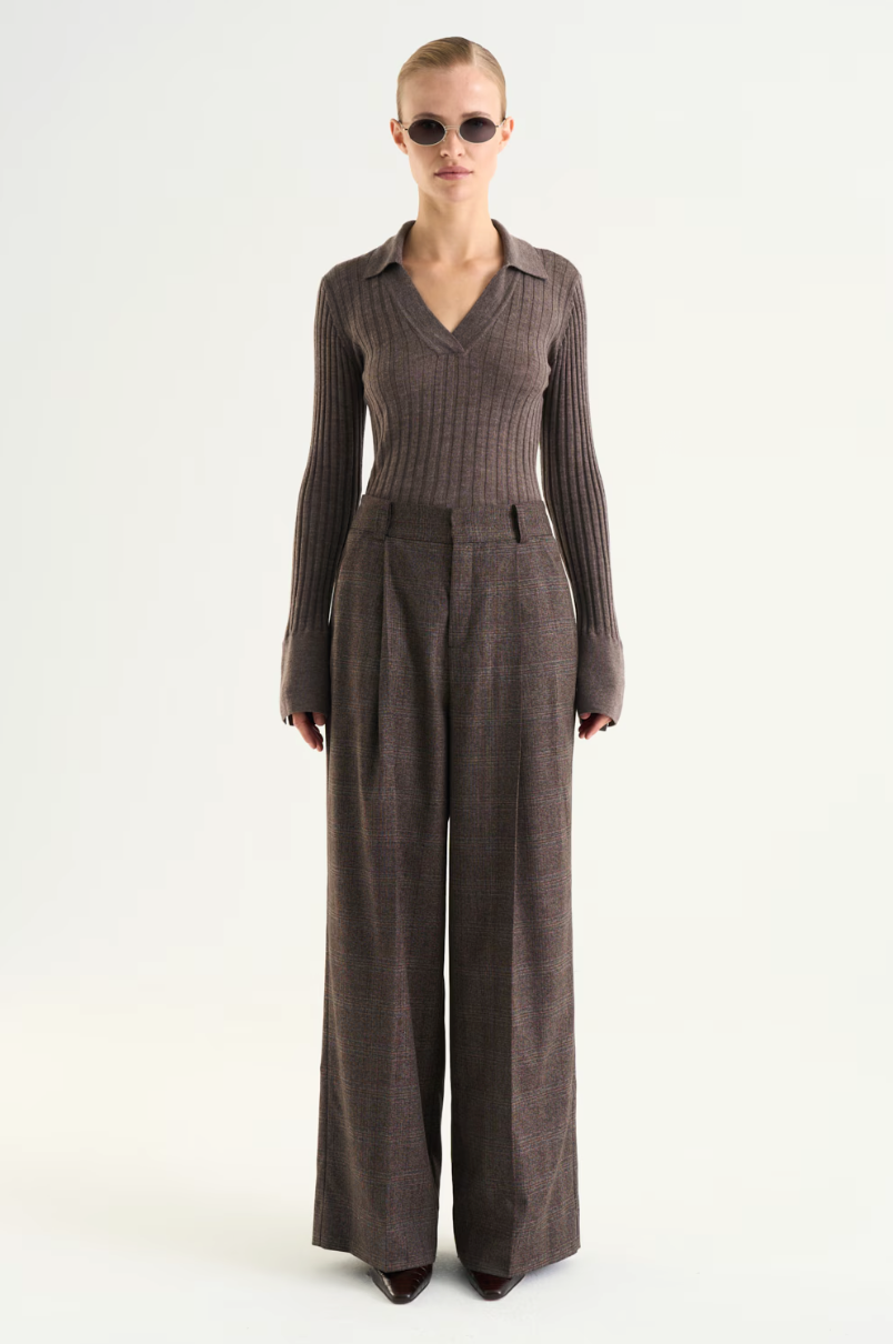 Maelle Trousers Brown Check
