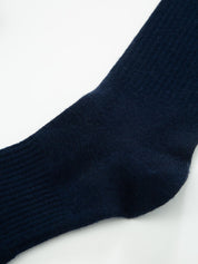 Skutvik Ribbestrikkede Ullsokker Dark Blue