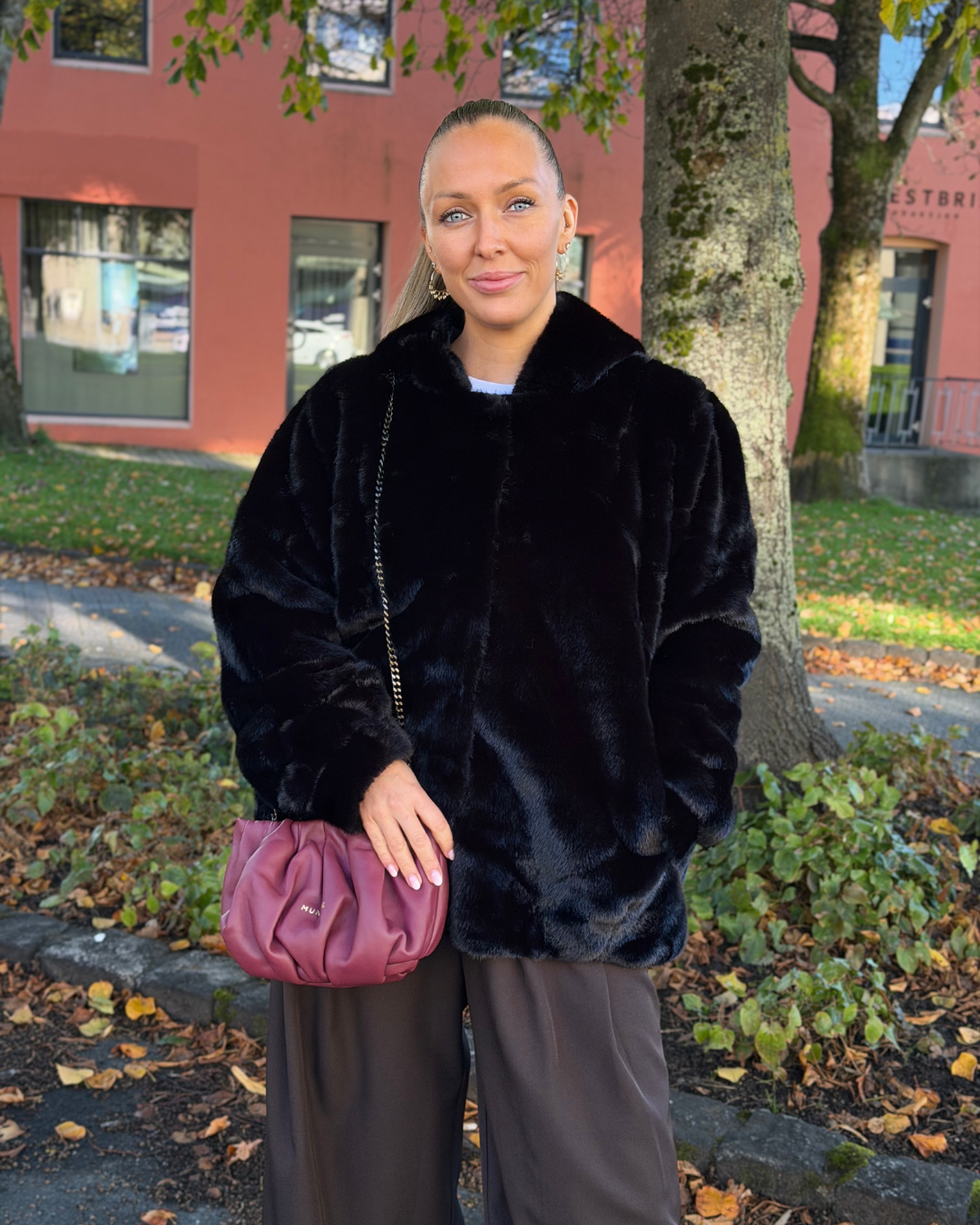 Velvet Fur Hoodie Black