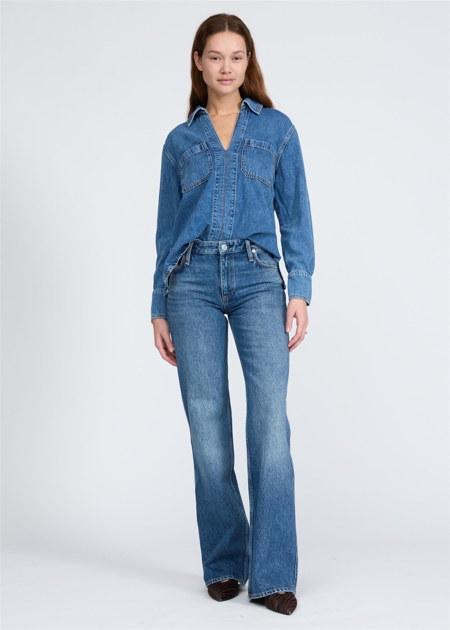 Josie Low Rise Relaxed Flare Flora