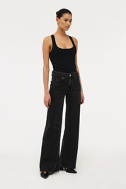 Eva Wide French Black