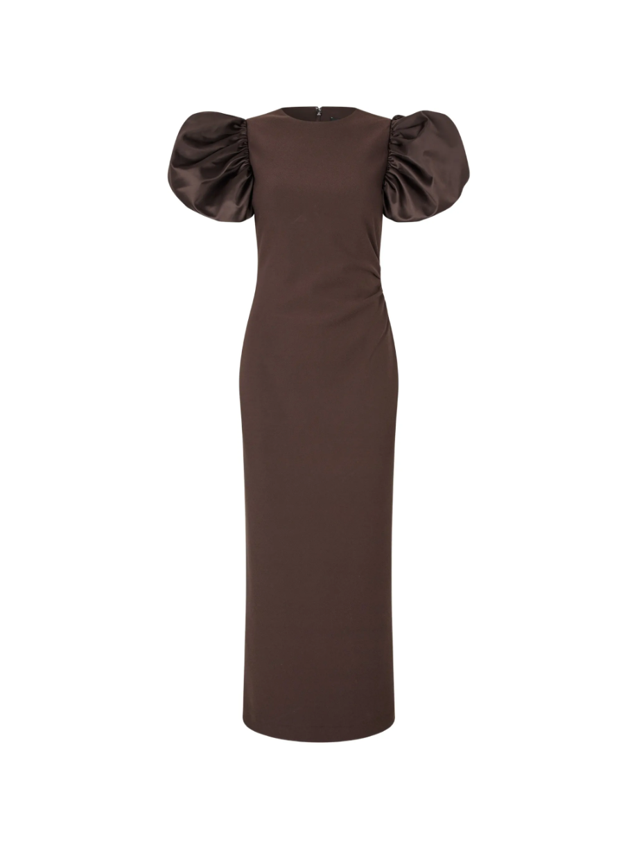 Draped Midi Puff Dress Molé