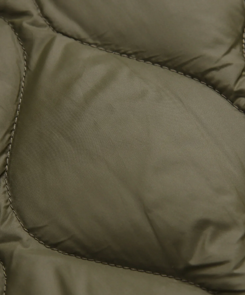 Military V Neck Down Jacket Khaki Olive