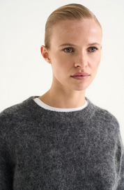 Mireya Knitted Sweater Dk Grey Melange