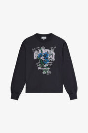 Basic Cotton Jersey Longsleeve Flower Print Phantom
