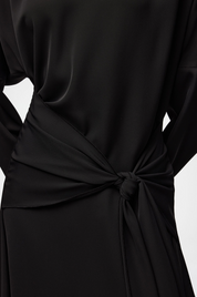 Cady Crepe Draped Mini Dress Black