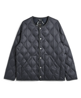 Crew Neck Tapered Down Jacket Charcoal