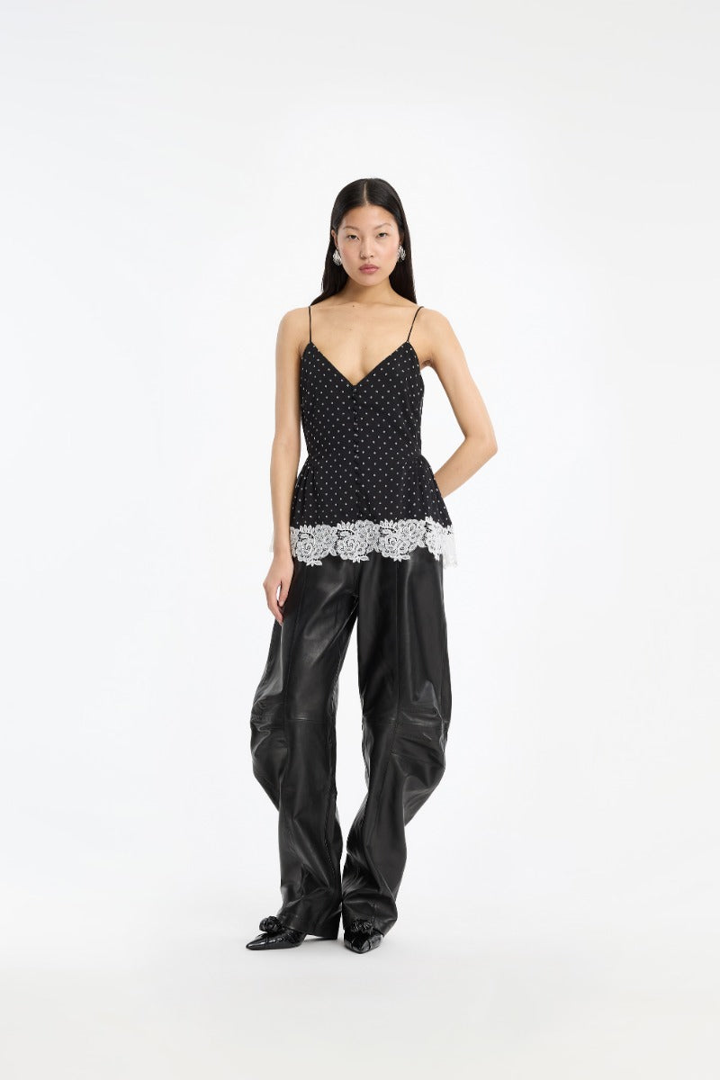 LEATHER CARGO PANTS