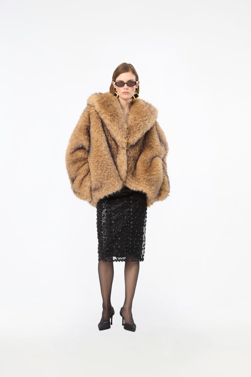 Faux Fur Jacket Nougat