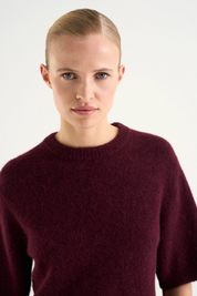 Madina Short Sleeve Knit Burgundy