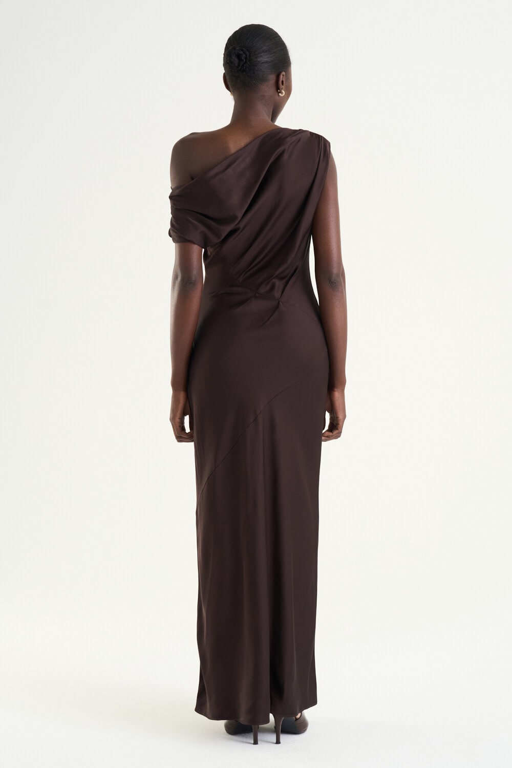 Vanessa Satin Dress - Mocha brun