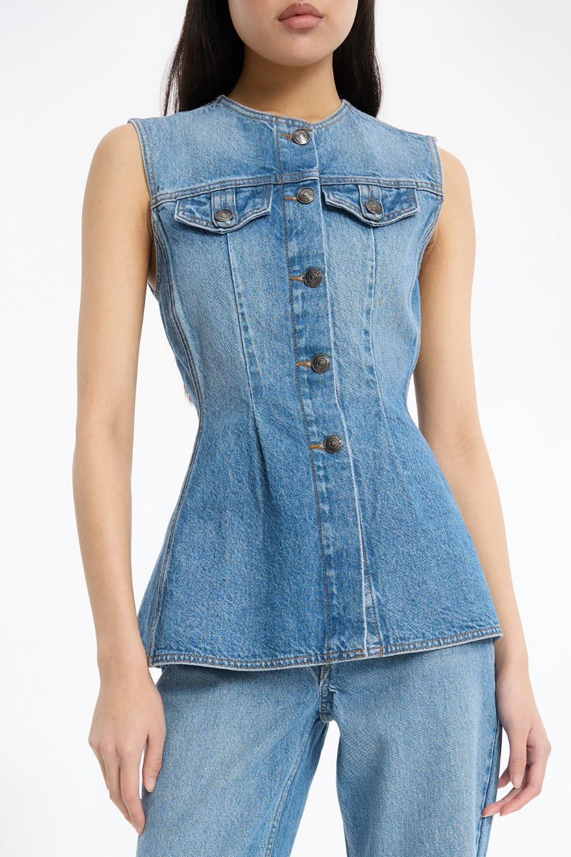 Flared Denim topp