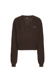 CABLE V-NECK SWEATER