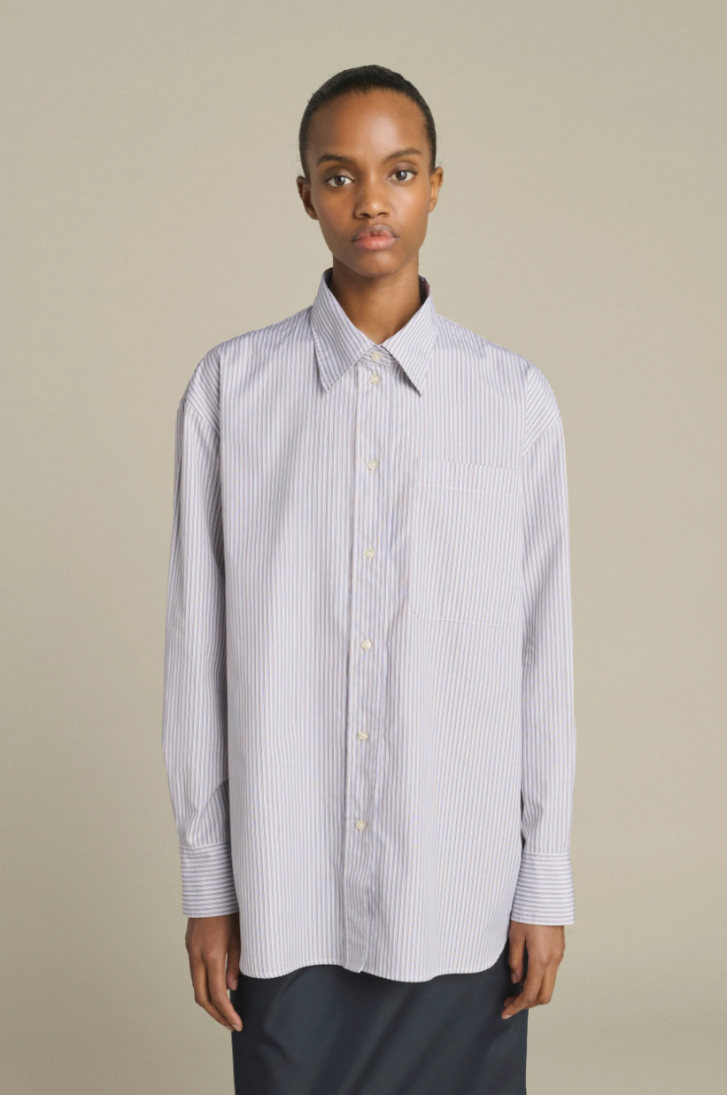 Carlotta Oversized Shirt Blue/Beige