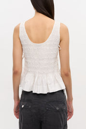 Cotton Poplin Smock Tie String Top