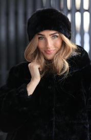 Faux Fur Head Band Black