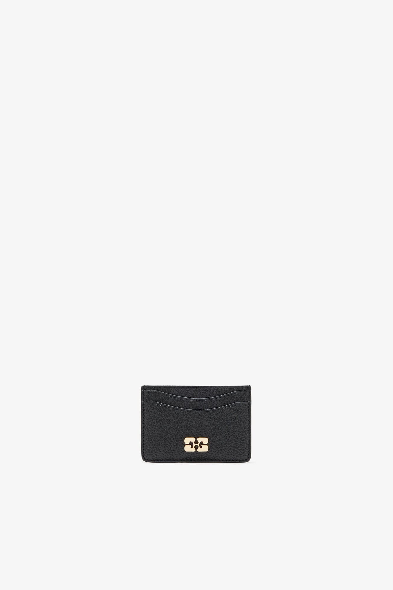 Ganni Bou Card Holder Grained Gold