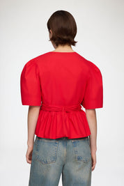 Cotton Poplin Bow Blouse