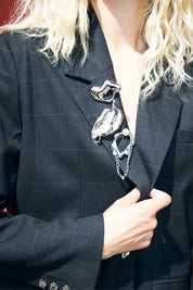 Aishacras Blazer Dark Grey Check