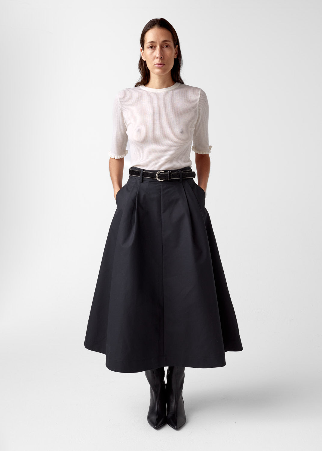Anna Cotton Skirt Black