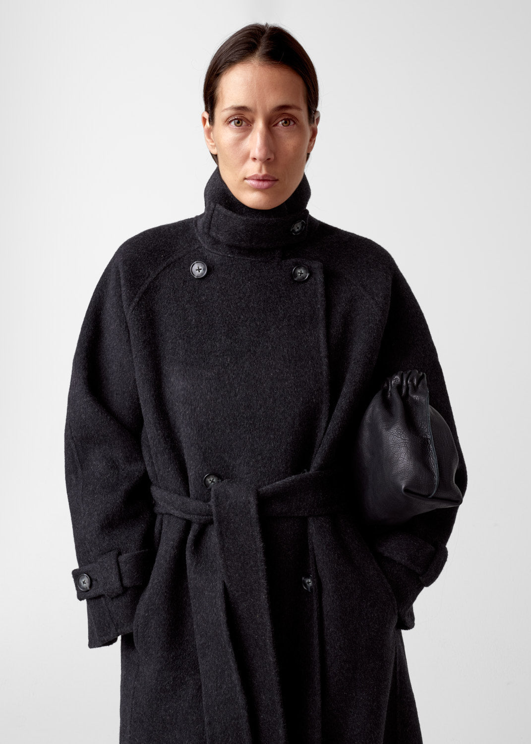 Carmella Wool Coat Black Mel