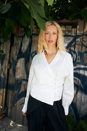 Esmecras Shirt White Stripe Sparkle