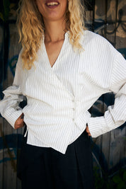 Esmecras Shirt White Stripe Sparkle