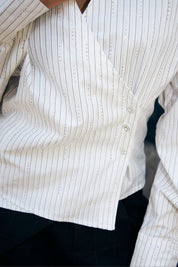 Esmecras Shirt White Stripe Sparkle