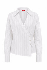 Esmecras Shirt White Stripe Sparkle
