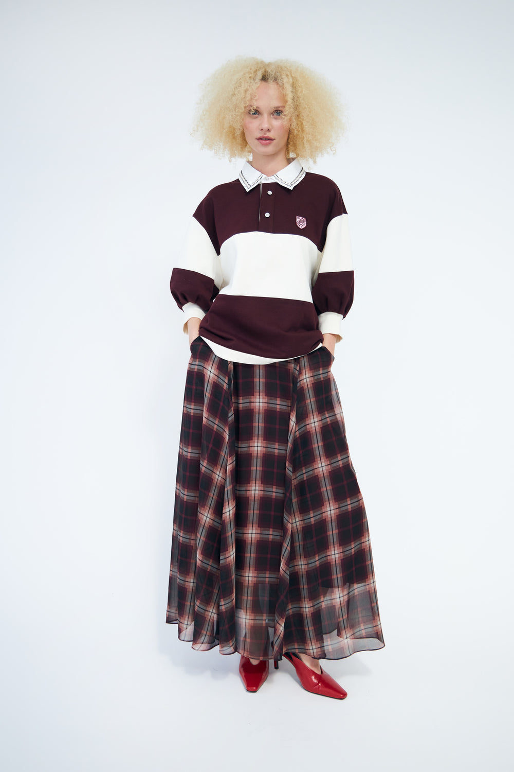 Odellecras Skirt Bordeaux Check