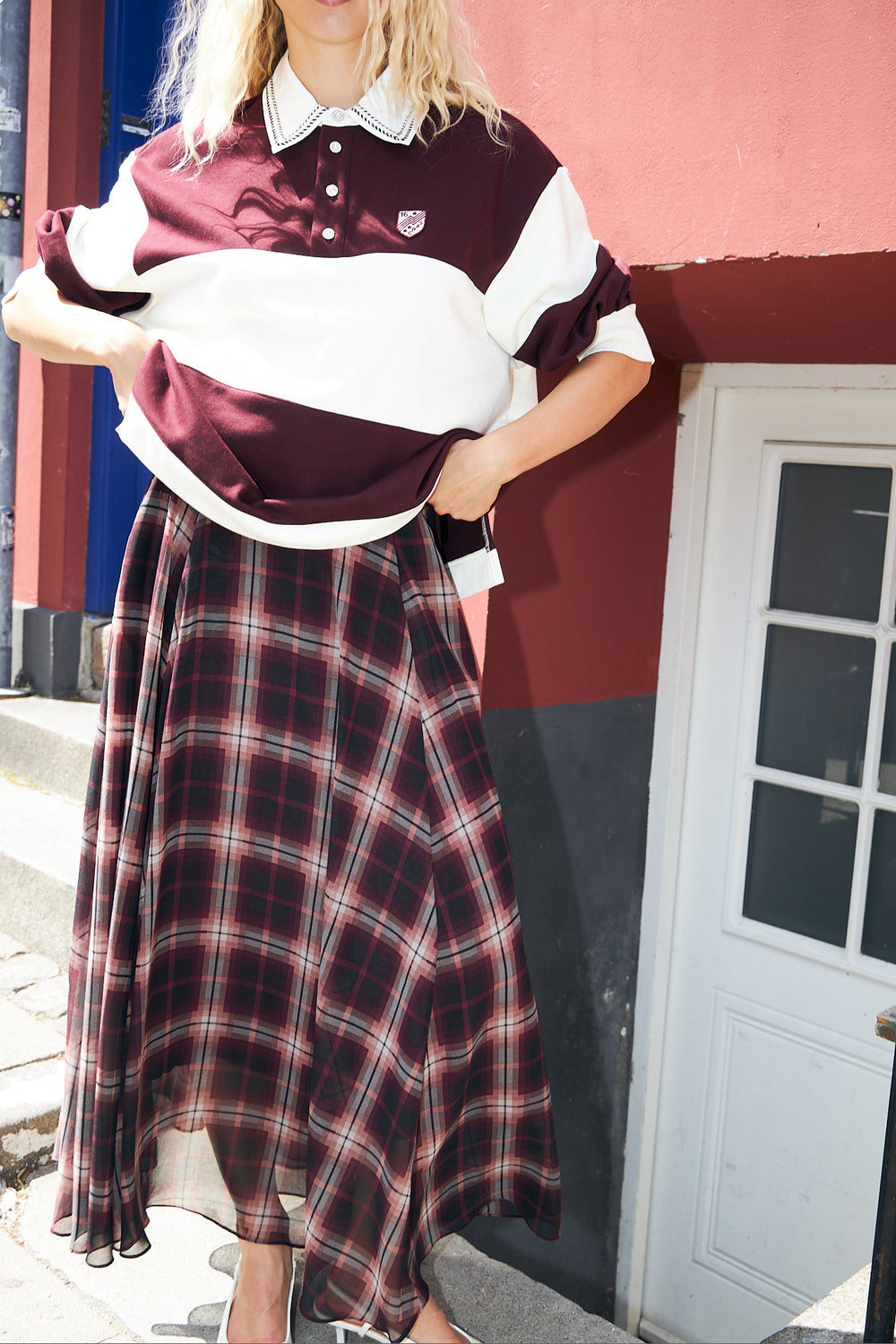 Odellecras Skirt Bordeaux Check