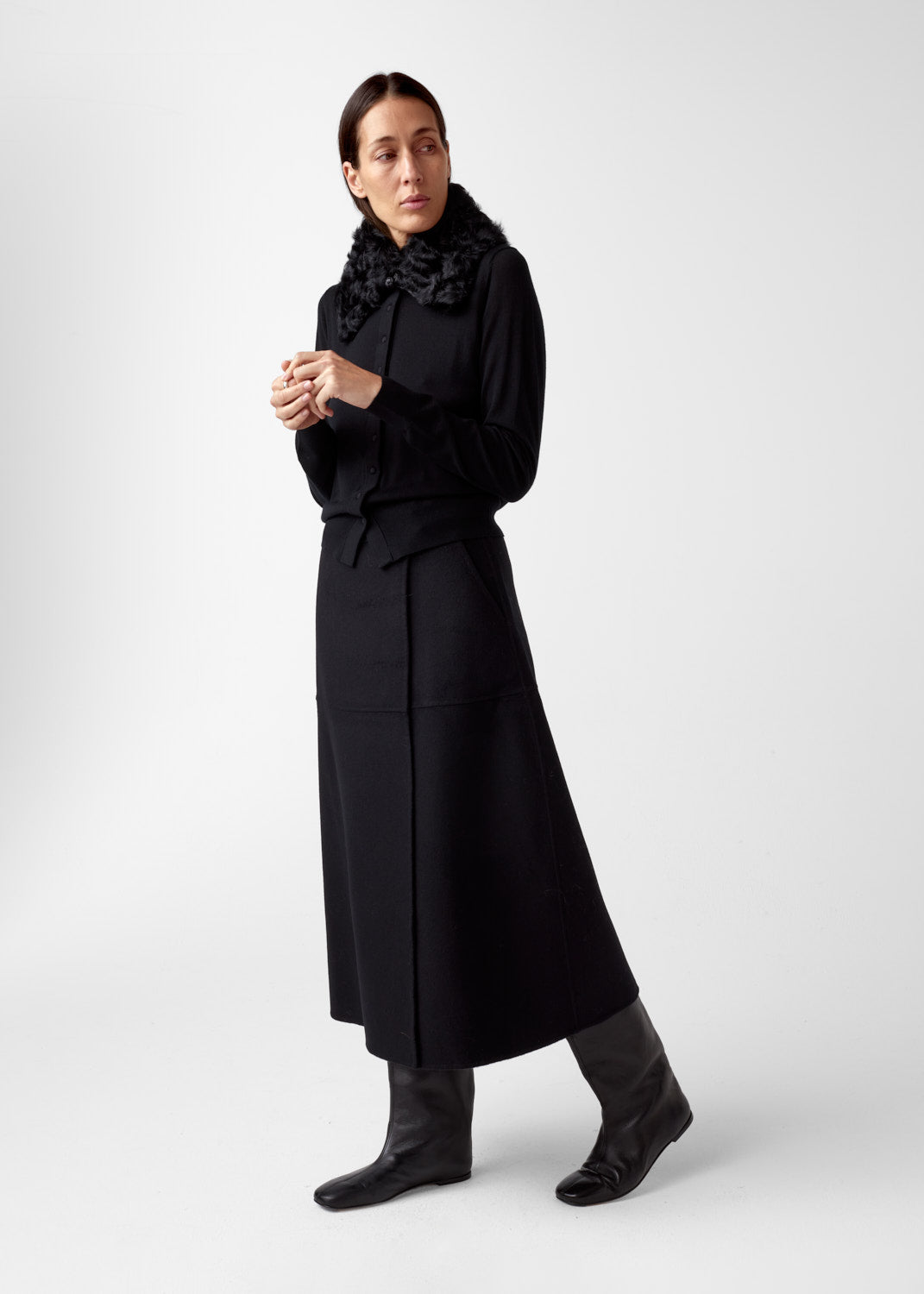 Shearling Collar Black