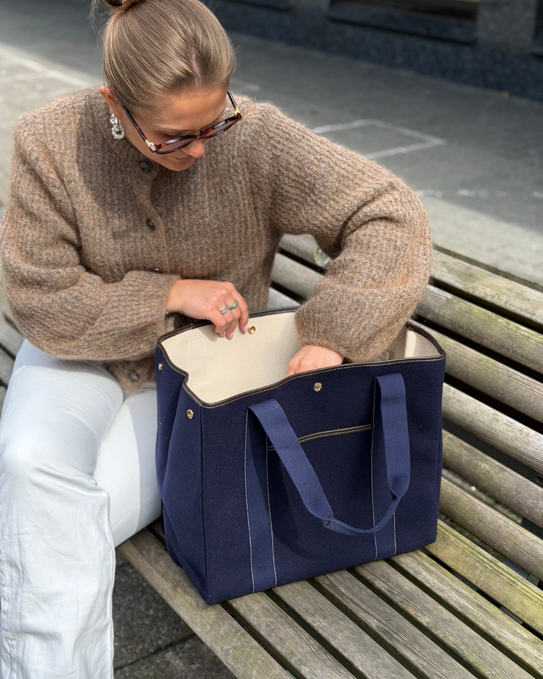 TRAVERSÉE L POCKET - Navy Flannel