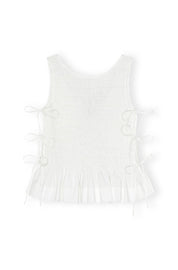 Cotton Poplin Smock Tie String Top