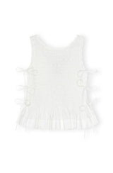 Cotton Poplin Smock Tie String Top