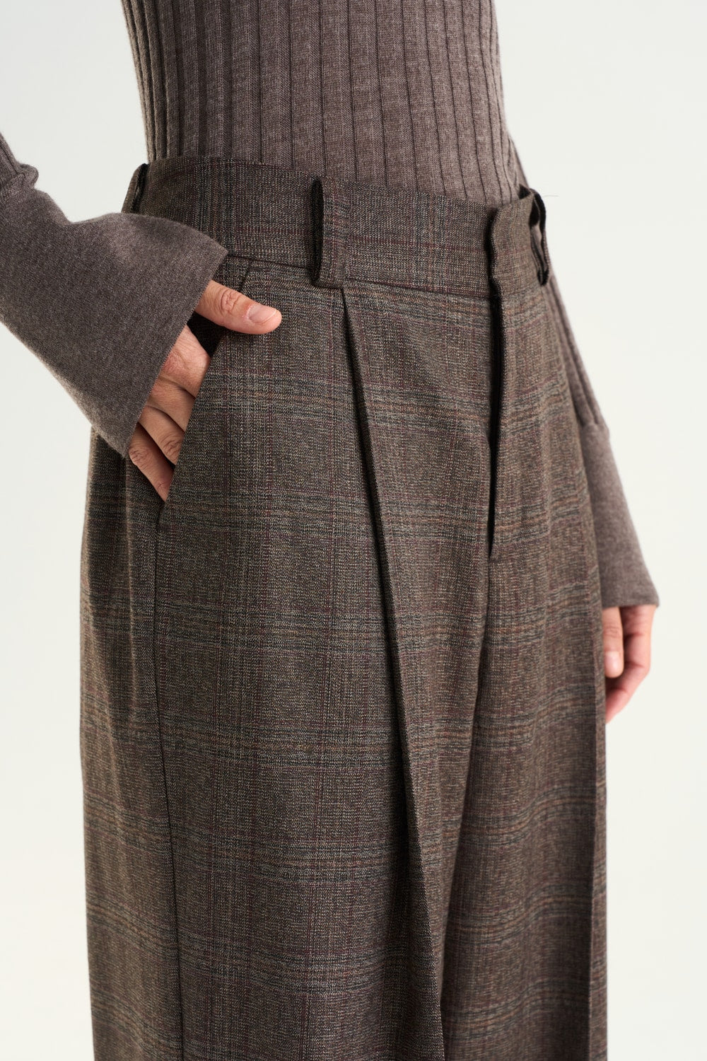 Maelle Trousers Brown Check