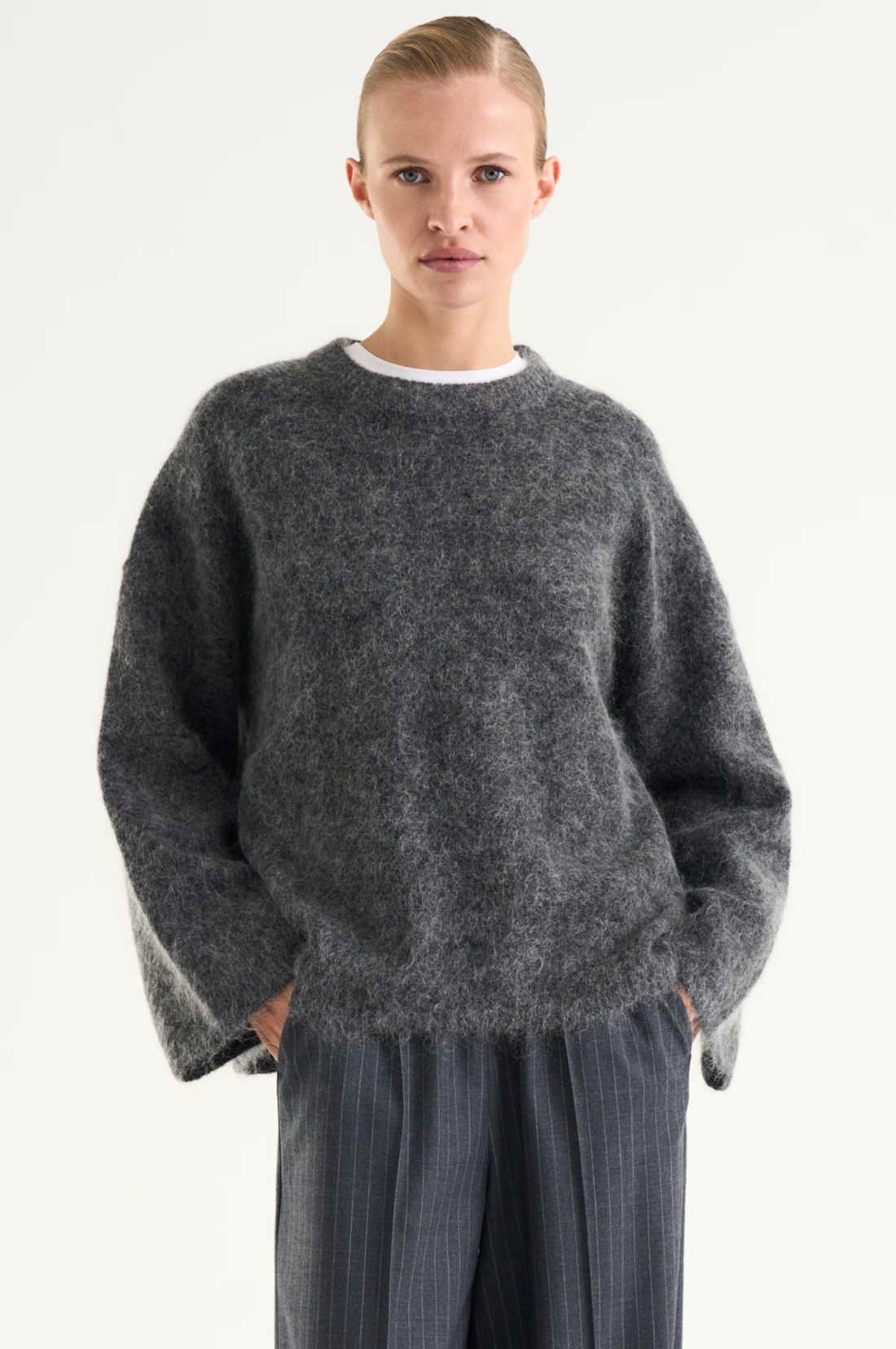 Mireya Knitted Sweater Dk Grey Melange