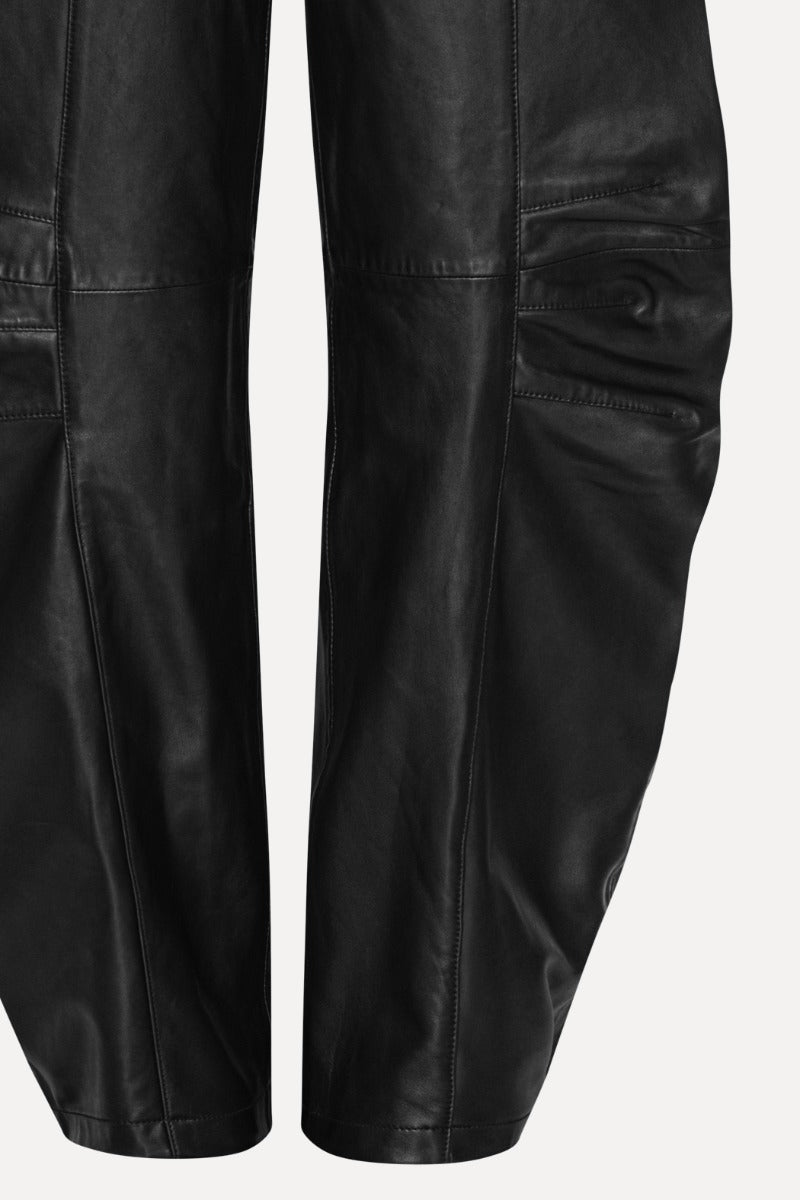 LEATHER CARGO PANTS