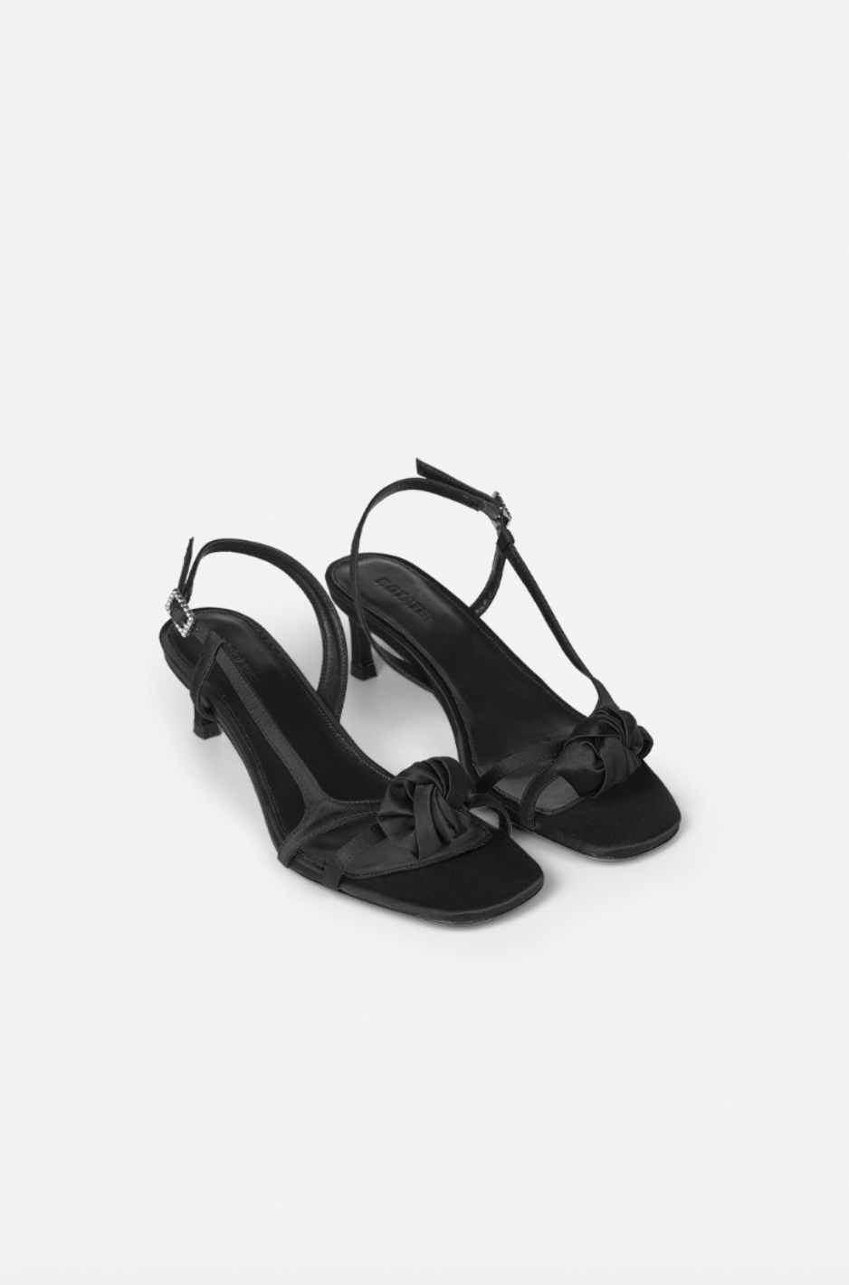 MID HEEL KNOT SATIN STRAPPY SANDAL
