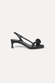 MID HEEL KNOT SATIN STRAPPY SANDAL