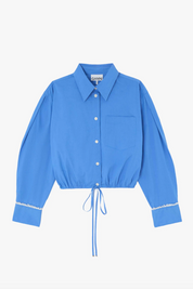 Stretch Cotton Cropped Bowling Shirt