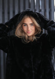 Luxe Fluffy Mittens Black