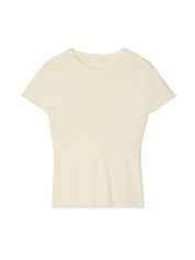 Rib Knit Cap Sleeve t-skjorte