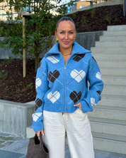 Siricras Cardigan Blue Hearts