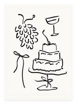 Postcard of Grapes and Cake