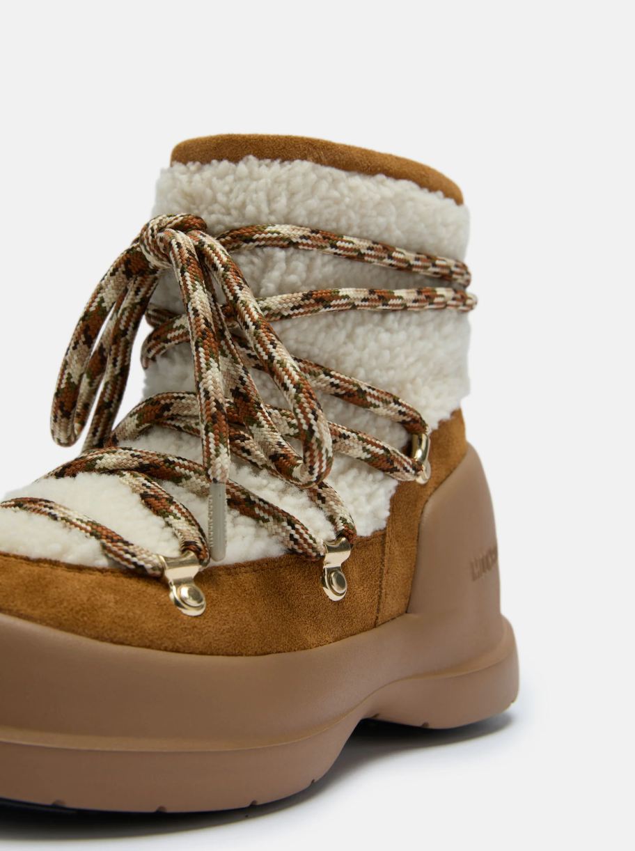 Mezzaluna Shearling Boots Whisky/Off White