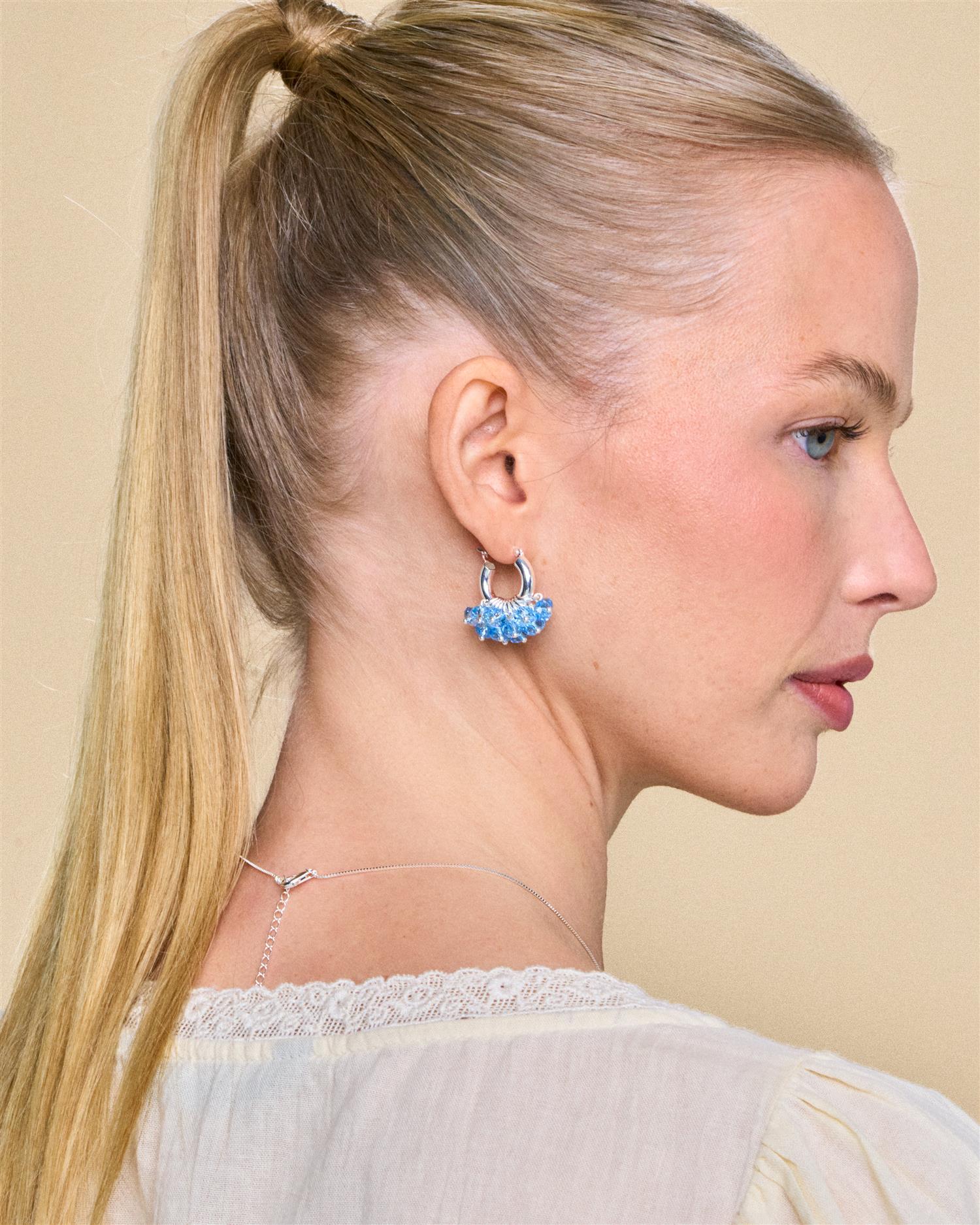 Mini Aquamarine Earrings Silver