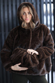 Luxe Fur Clutch Cocoa